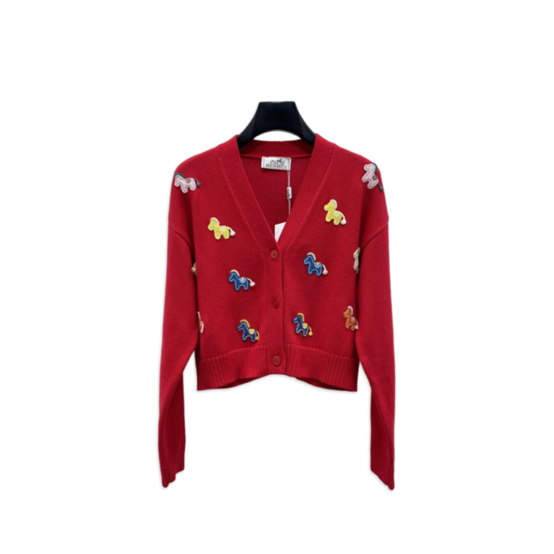 H**me5 colorful pony v-neck cardigan